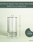 100ml Liril Round Clear Empty Glass Perfume Bottle FEA 15 Crimp Neck