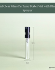 2ml Clear Glass Perfume Tester Vial with Black Sprayer