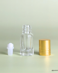 3ml Roll on Clear Empty Glass Bottle With Golden Cap