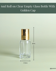 6ml Roll on Clear Empty Glass Bottle With Golden Cap