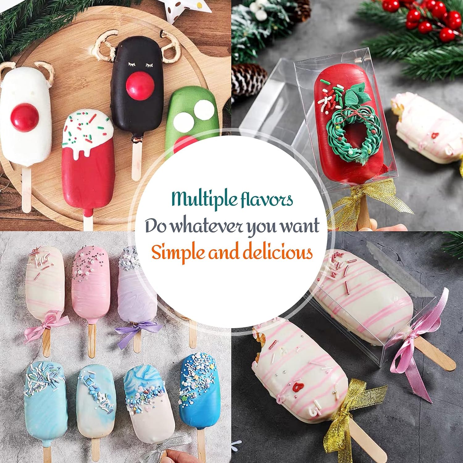 Buy Online 4 Cavities Ice Cream Popsicle Silicone Mould (PUR1015-86) in India - Purenso Select