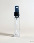 8ml Refillable Square Clear Empty Glass Perfume Bottle With Black Spray Pump
