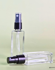 8ml Refillable Square Clear Empty Glass Perfume Bottle With Black Spray Pump