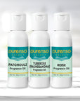 Buy Online Fragrance Oil Combo - Patchouli + Tuberose (Rajanigandha) + Rose (30g x 3 Bottles) in India - Purenso Select