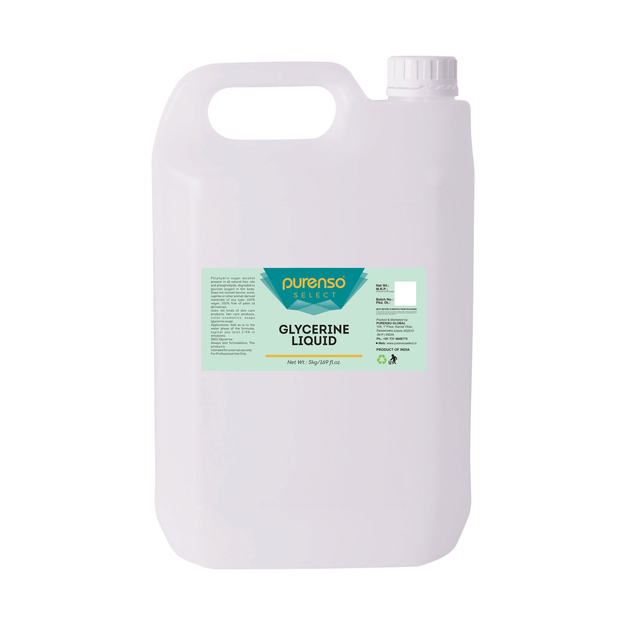 Buy Online Vegetable Glycerine Liquid in India - Purenso Select