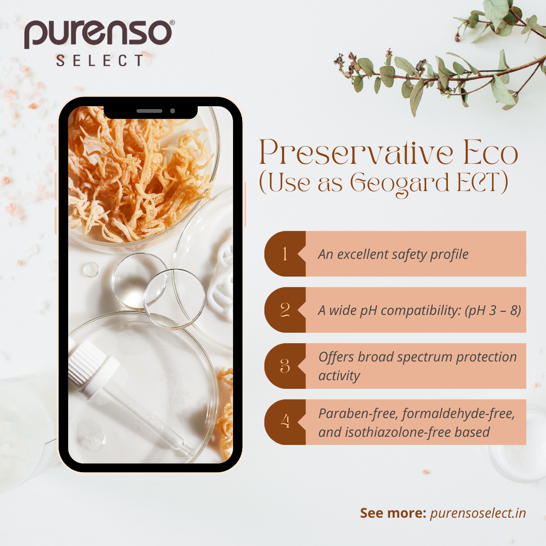 Buy Online Preservative ECO (Use as a Geogard ECT) in India - Purenso Select