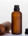 Buy Online 100ml Amber Frosted Glass Bottle with Black Ribbed Cap and Orifice Dropper in India - Purenso Select
