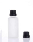 Buy Online 15ml Frosted Glass Bottle with Black Ribbed Cap and Orifice Dropper in India - Purenso Select