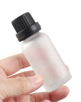 15ml Frosted Glass Bottle with Black Ribbed Cap and Orifice Dropper - PurensoSelect