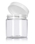 Buy Online 220ml Clear Basic Plastic Jar with White Straight Top Cap in India - Purenso Select