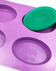 Buy Online 4 Cavities Morocco Argan Oil Tree Oval Shape Silicone Mould (PUR1015-79) in India - Purenso Select