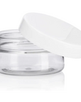 Buy Online 50ml Clear Basic Plastic Jar with White Straight Top Cap in India - Purenso Select