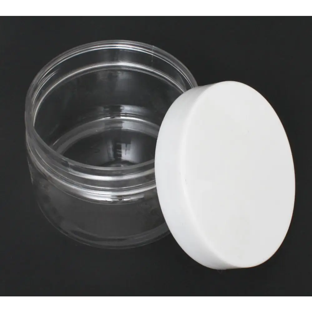 Buy Online 50ml Clear Basic Plastic Jar with White Straight Top Cap in India - Purenso Select