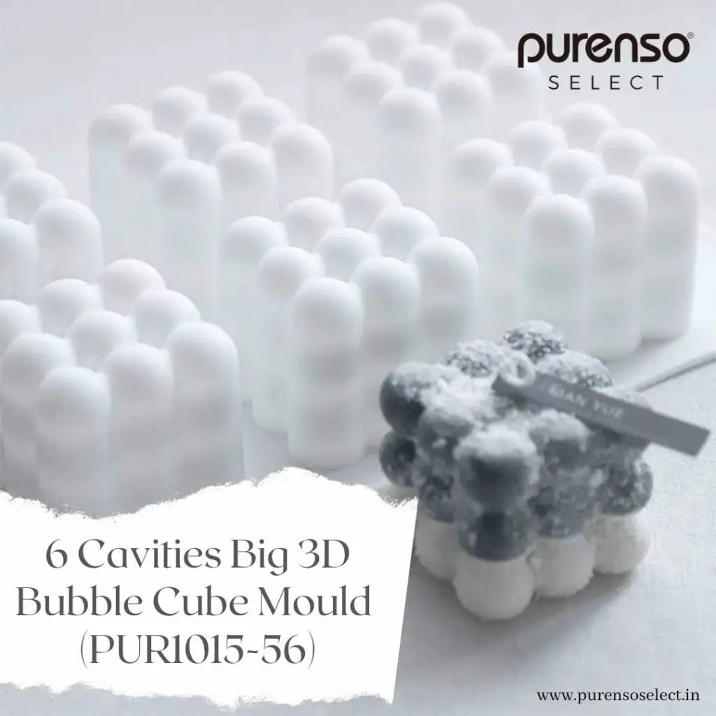 6 Cavities Big 3D Bubble Cube Mould (PUR1015-56) - PurensoSelect