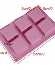 Buy Online 6 Cavities Square Shape Edges Silicone Mould (PUR1015-12) in India - Purenso Select