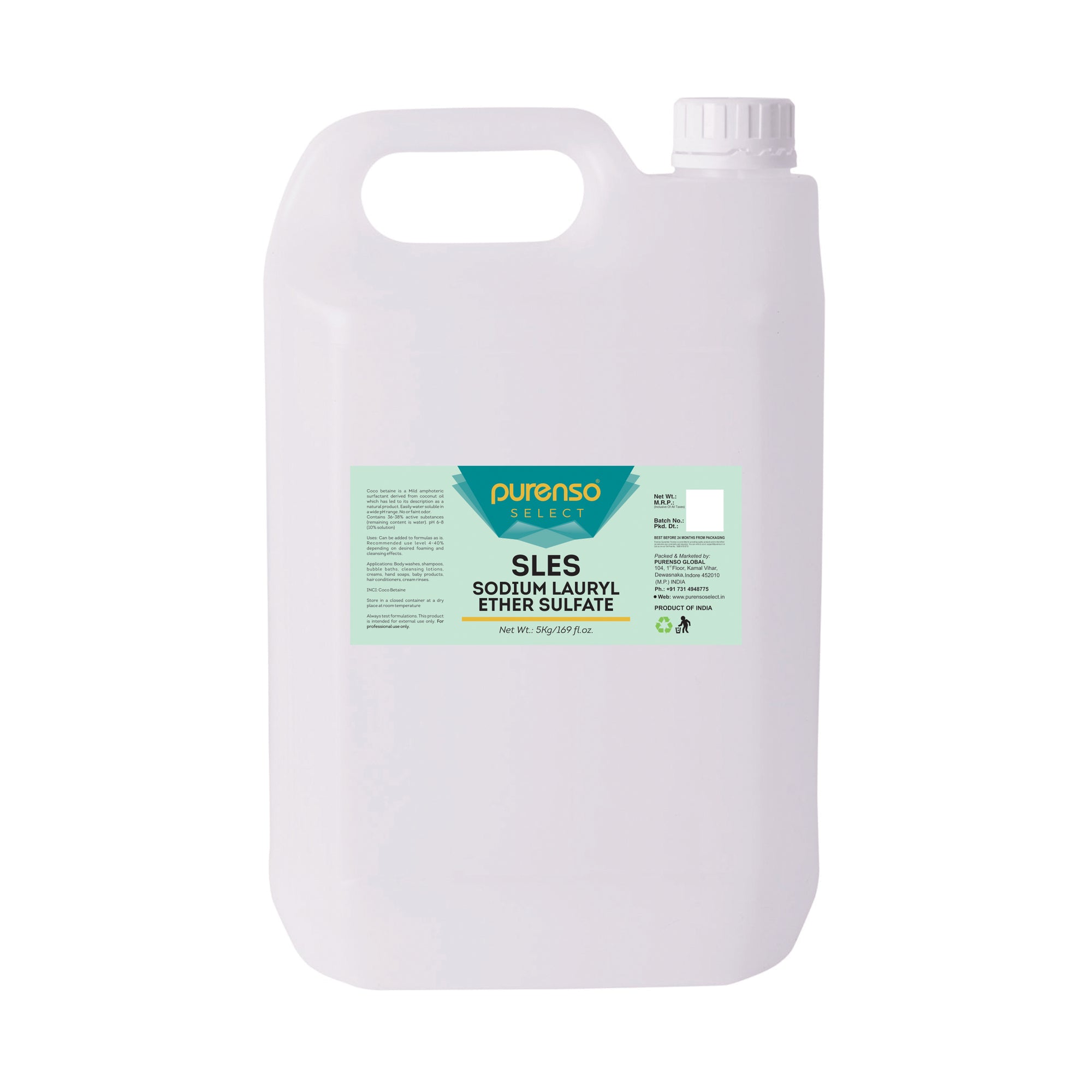 Buy Online Sodium Lauryl Ether Sulphate (SLES) Liquid in India - Purenso Select
