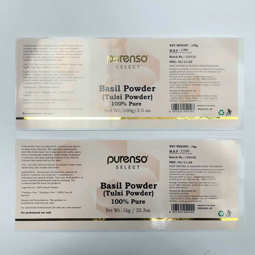 Buy Online Basil Powder (Tulsi Powder) in India - Purenso Select