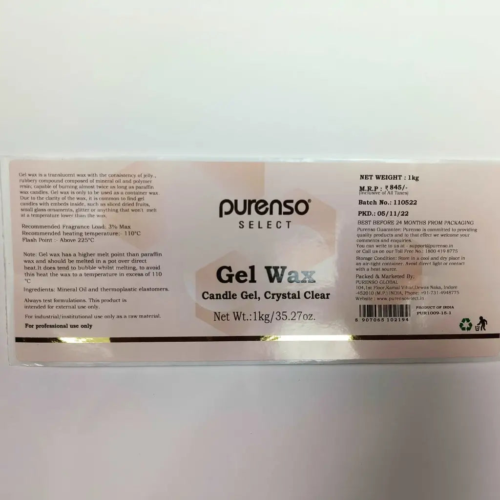 Buy Online Candle Gel Wax (Candle Gel, Crystal Clear) in India - Purenso Select