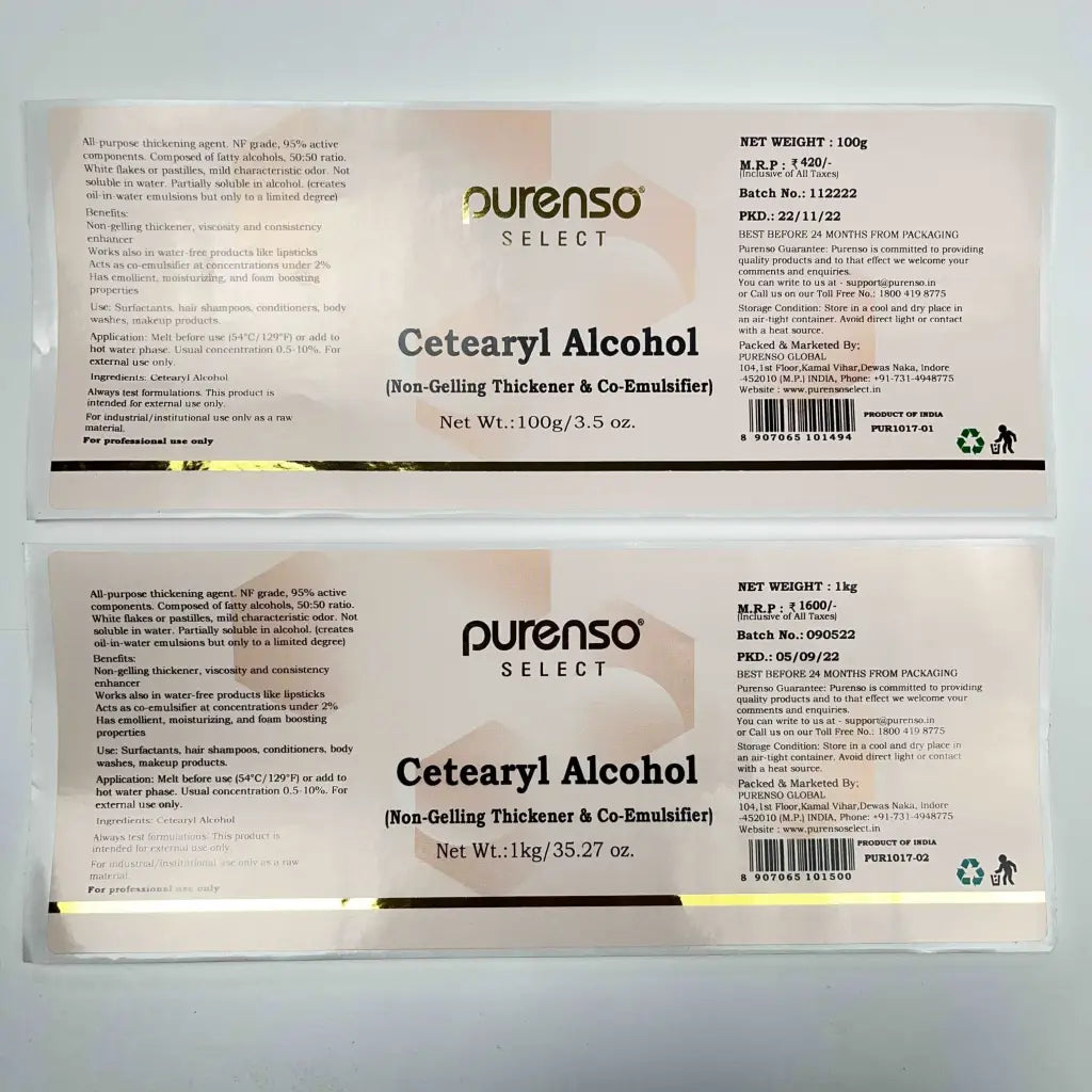 Buy Online Cetearyl Alcohol (Cetostearyl Alcohol) in India - Purenso Select