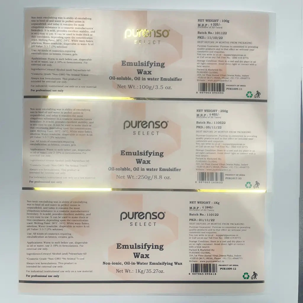 Buy Online Emulsifying Wax NF (E Wax) in India - Purenso Select