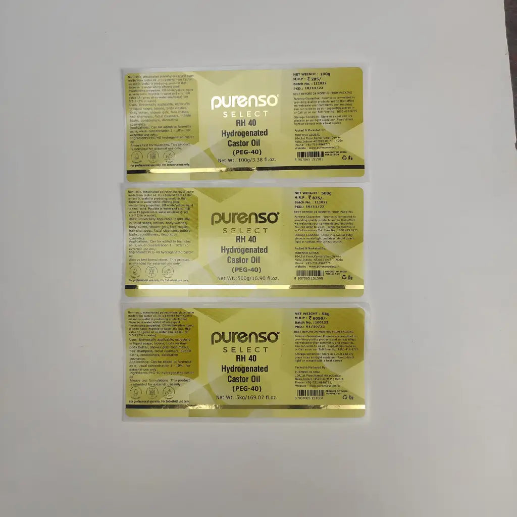 Buy Online RH 40 - Hydrogenated Castor Oil (PEG-40) in India - Purenso Select
