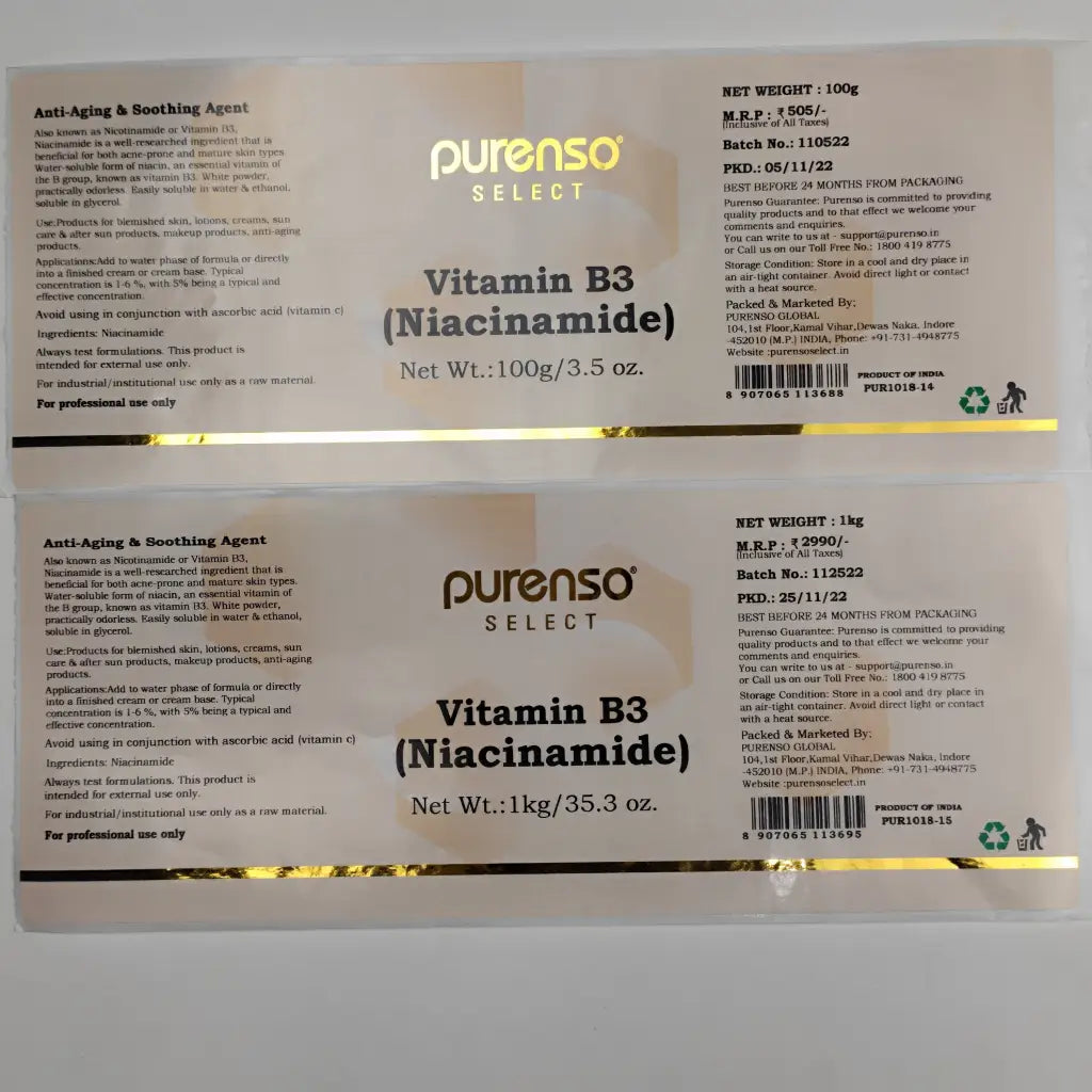 Buy Online Vitamin B3 - Niacinamide Powder in India - Purenso Select