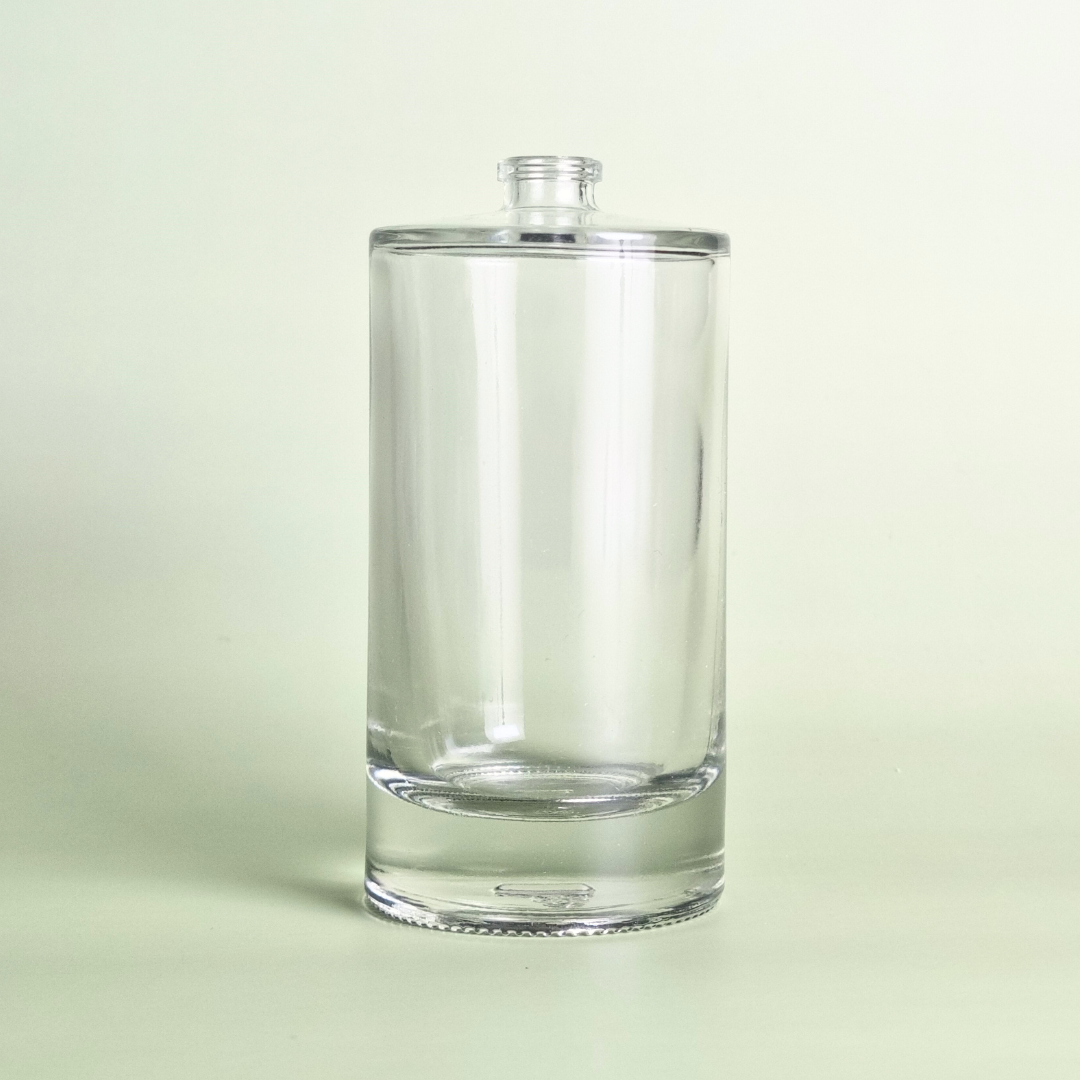 100ml Liril Round Clear Empty Glass Perfume Bottle FEA 15 Crimp Neck