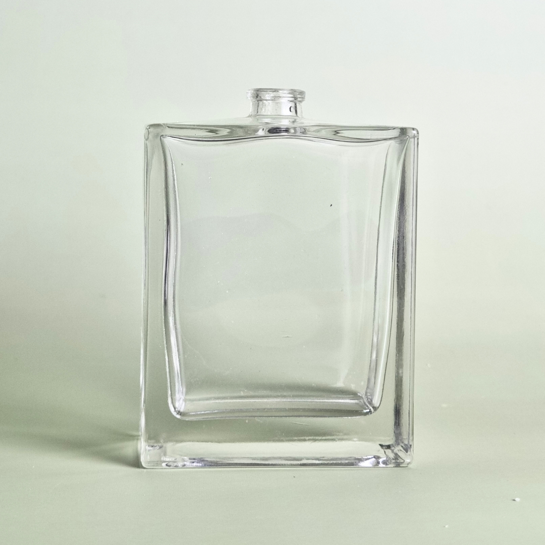 100ml Victor Rectangle Clear Empty Glass Perfume Bottle FEA 15 Crimp Neck