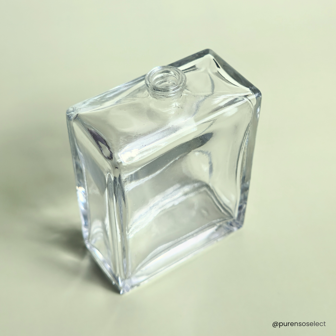 100ml Victor Rectangle Clear Empty Glass Perfume Bottle FEA 15 Crimp Neck