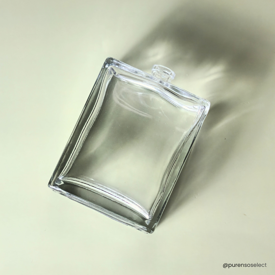 100ml Victor Rectangle Clear Empty Glass Perfume Bottle FEA 15 Crimp Neck