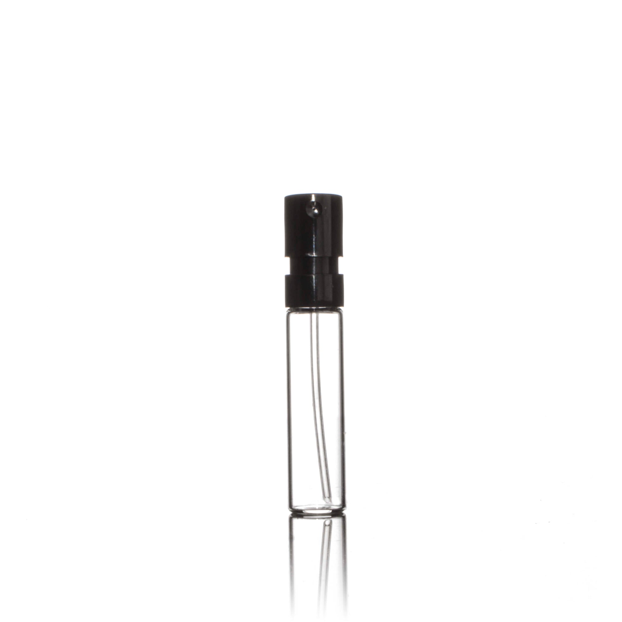 2ml Clear Glass Perfume Tester Vial with Black Sprayer