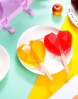 2 Cavities Heart Ice Cream Popsicle Silicone Mould (PUR1015-87)