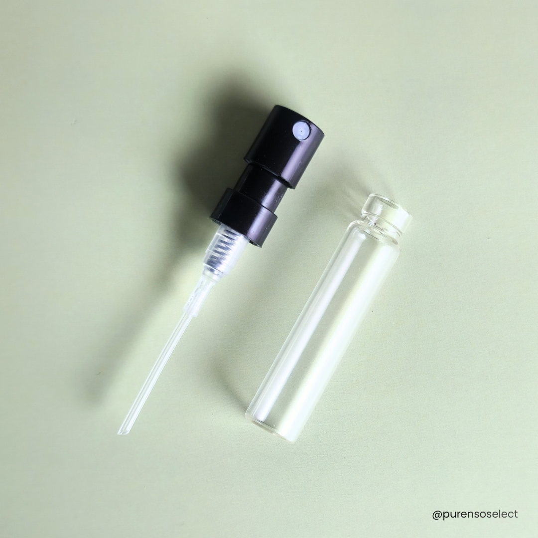 2ml Clear Glass Perfume Tester Vial with Black Sprayer
