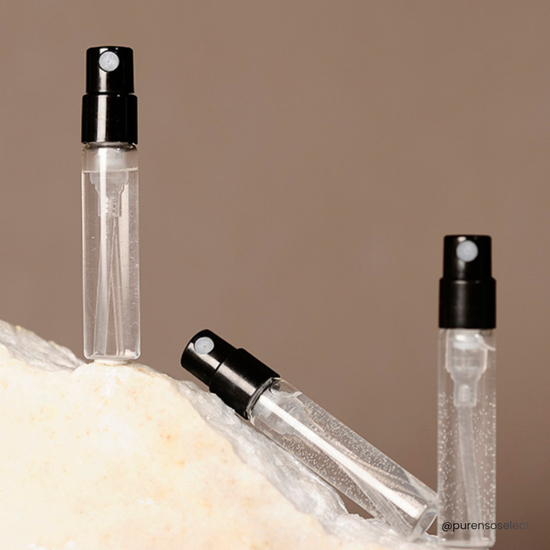 2ml Clear Glass Perfume Tester Vial with Black Sprayer