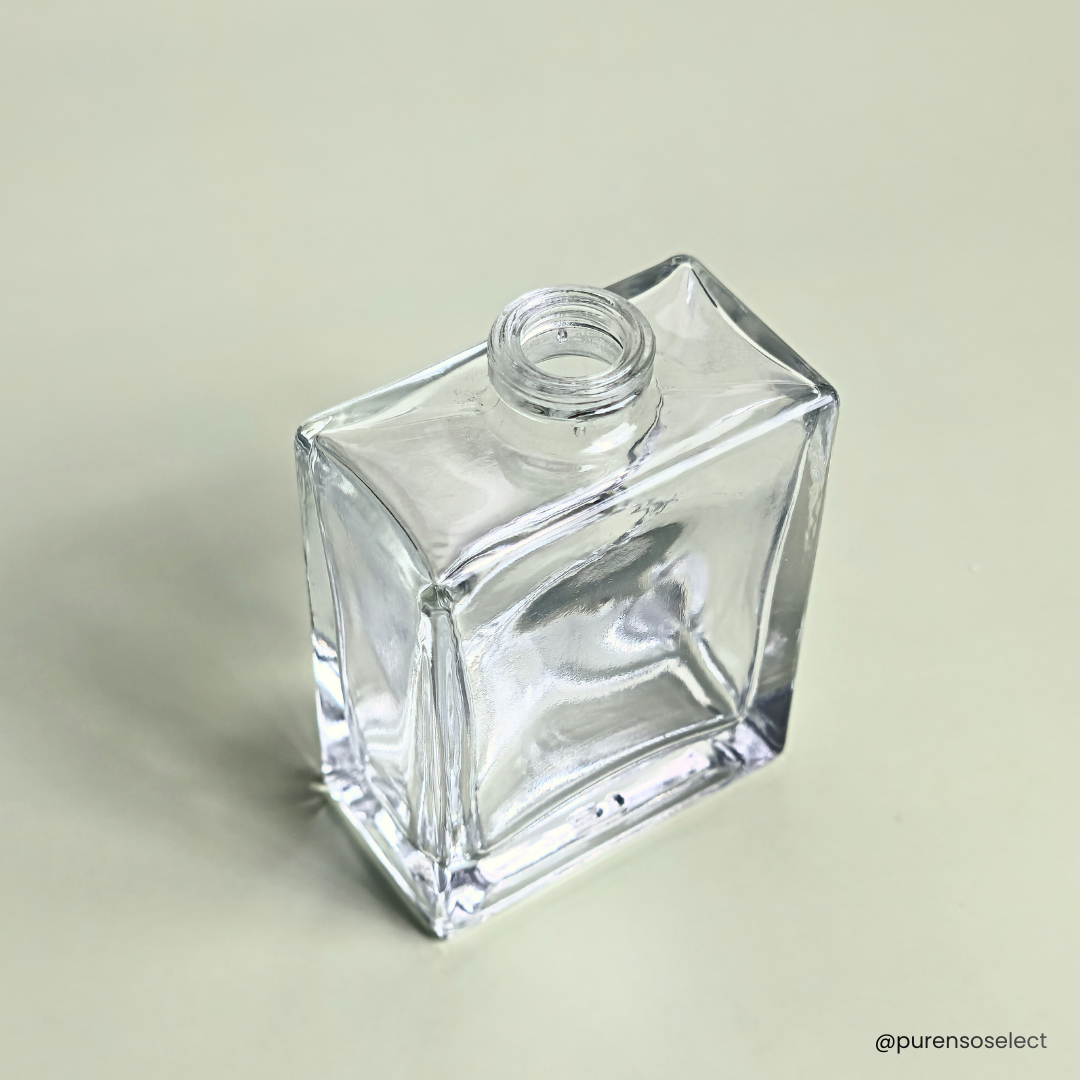 30ml Victor Rectangle Clear Empty Glass Perfume Bottle FEA 15 Crimp Neck