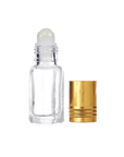 3ml Roll on Clear Empty Glass Bottle With Golden Cap