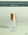 3ml Roll on Clear Empty Glass Bottle With Golden Cap
