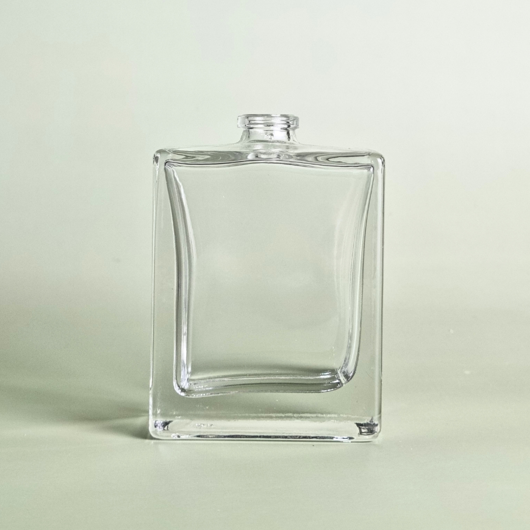 50ml Victor Rectangle Clear Empty Glass Perfume Bottle FEA 15 Crimp Neck