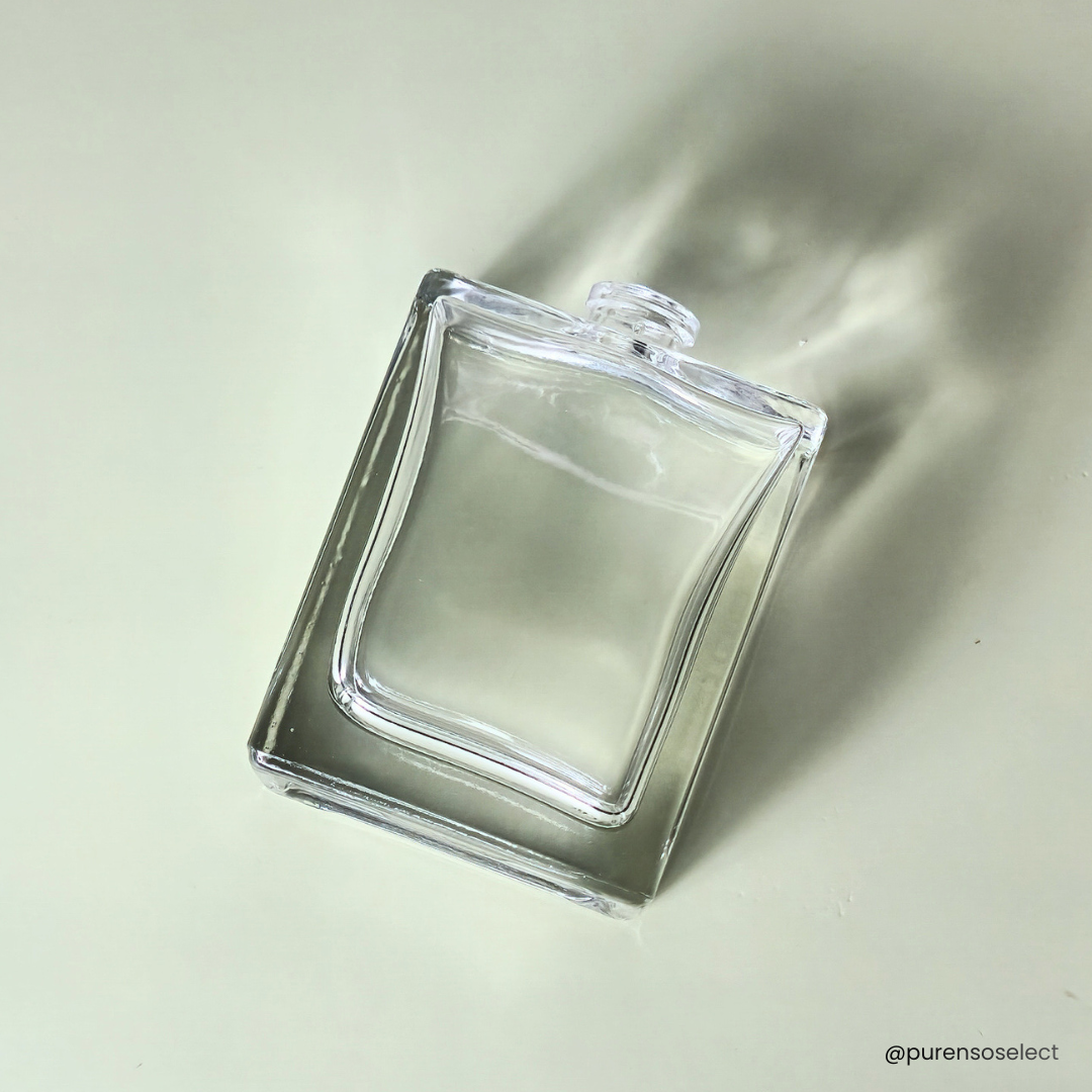 50ml Victor Rectangle Clear Empty Glass Perfume Bottle FEA 15 Crimp Neck
