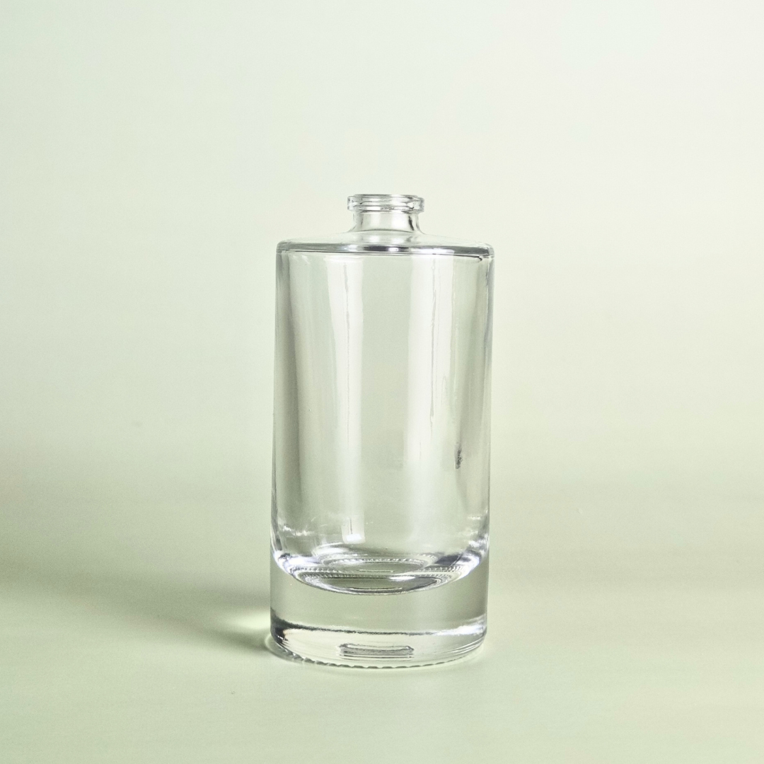 50ml Liril Round Clear Empty Glass Perfume Bottle FEA 15 Crimp Neck