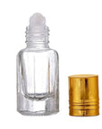 6ml Roll on Clear Empty Glass Bottle With Golden Cap