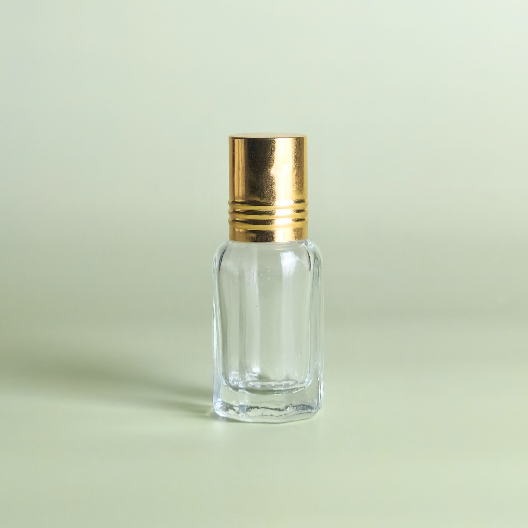 6ml Roll on Clear Empty Glass Bottle With Golden Cap