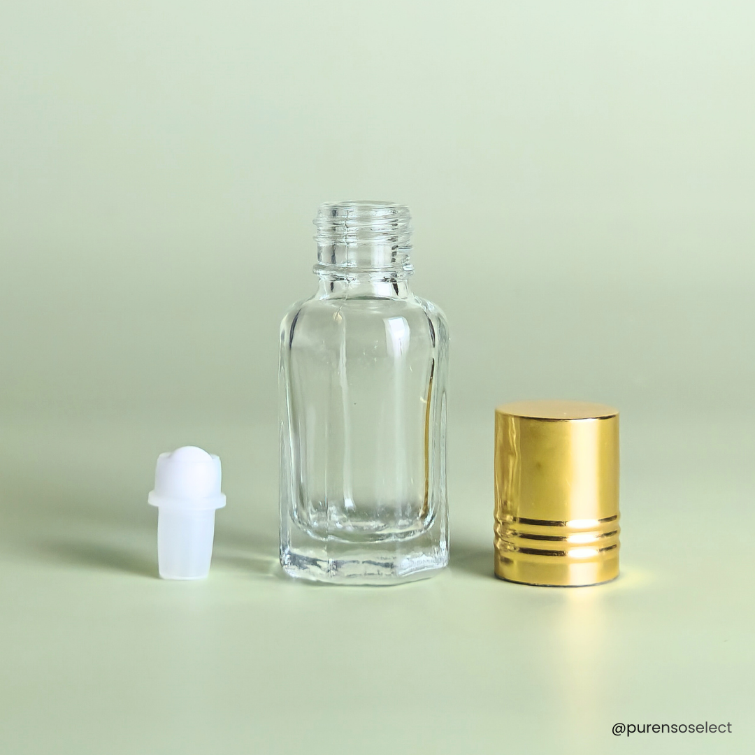 6ml Roll on Clear Empty Glass Bottle With Golden Cap
