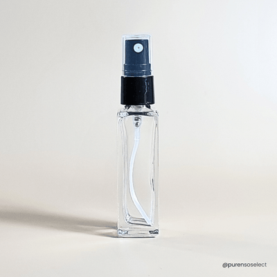 8ml Refillable Square Clear Empty Glass Perfume Bottle With Black Spray Pump