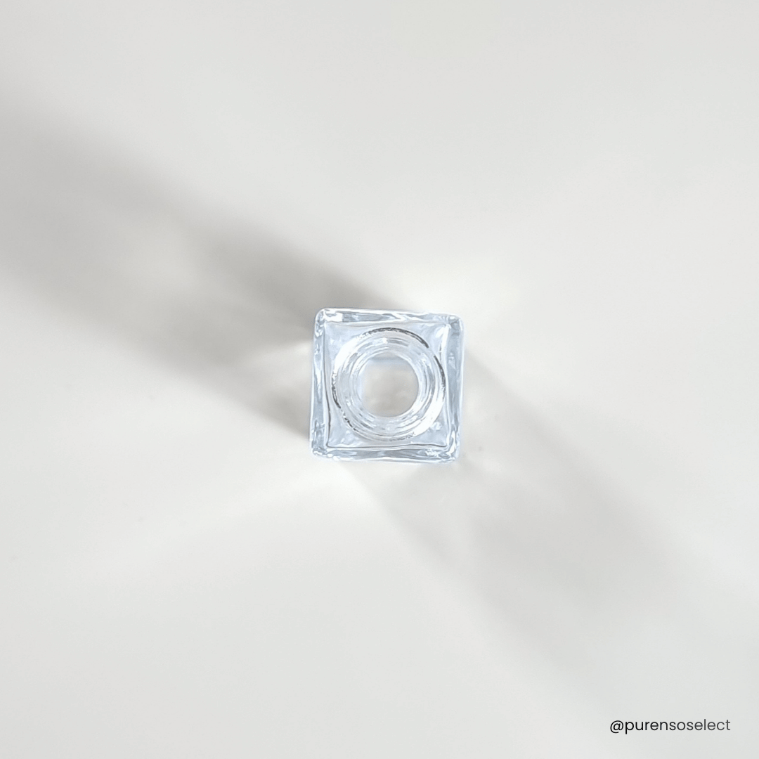 8ml Refillable Square Clear Empty Glass Perfume Bottle With Black Spray Pump