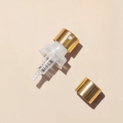 Glossy Gold Perfume Spray Pump - Self/Easy-Crimp With Ring, 0.1ml (130 FCL), FEA 15