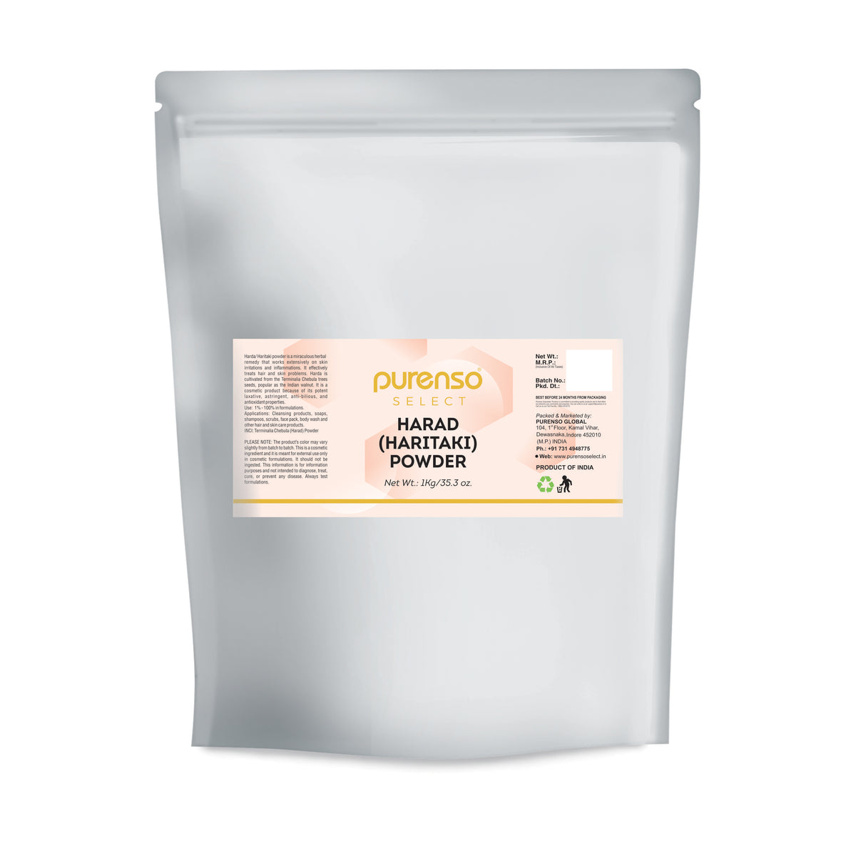 Harda Powder Buy online Harad or Harda (Haritaki) Powder - Purenso Select