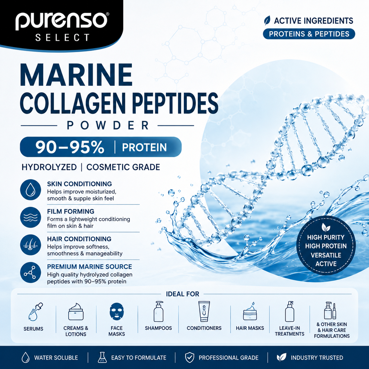 Marine Collagen Peptides Powder 90–95% Protein – Hydrolyzed