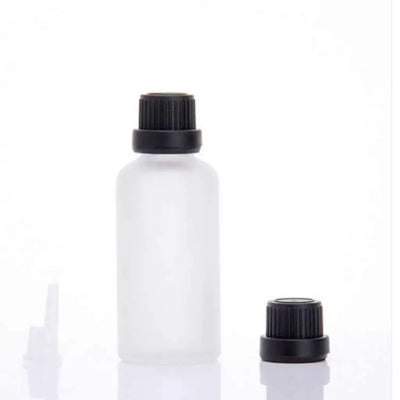 Buy Online 15ml Frosted Glass Bottle with Black Ribbed Cap and Orifice Dropper in India - Purenso Select