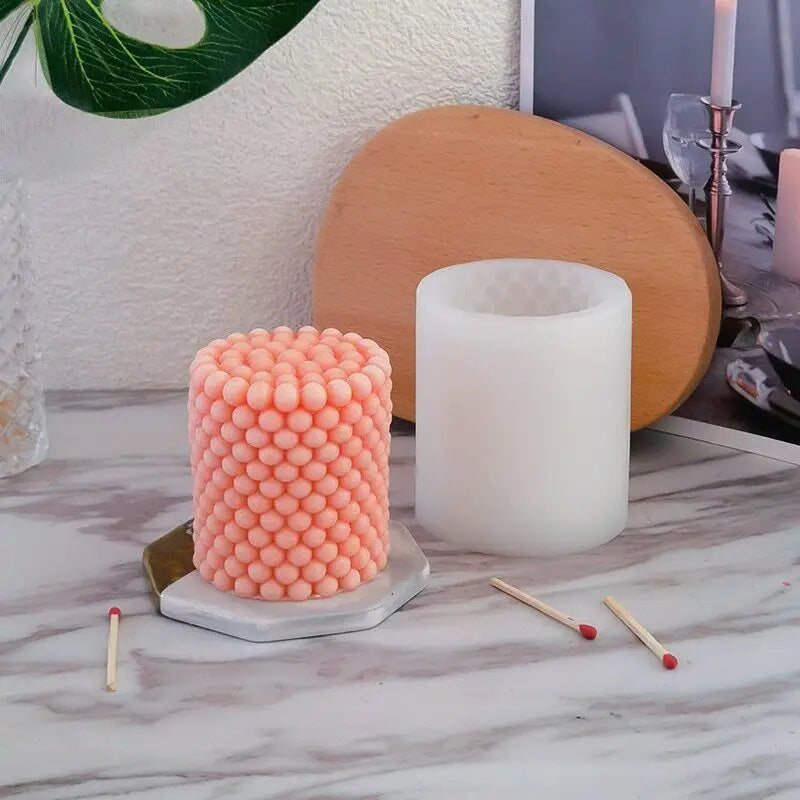 3D Small Bubble Ball Pillar Candle Silicone Mould